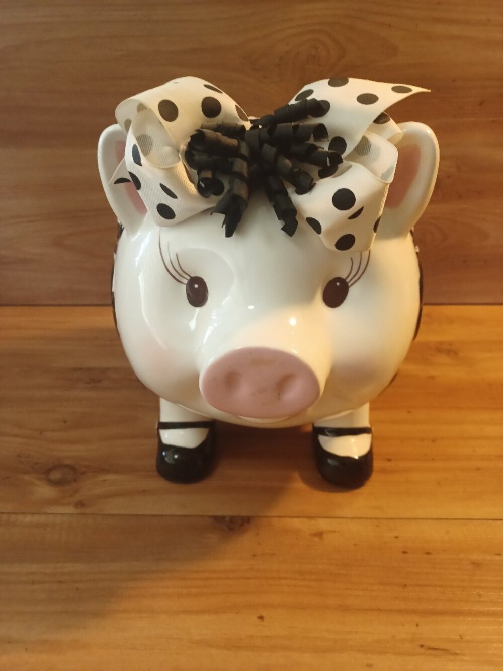 Mud Pie Ceramic Oversized Black / White Tuto Dress Up Fund Piggy Bank Whimsical